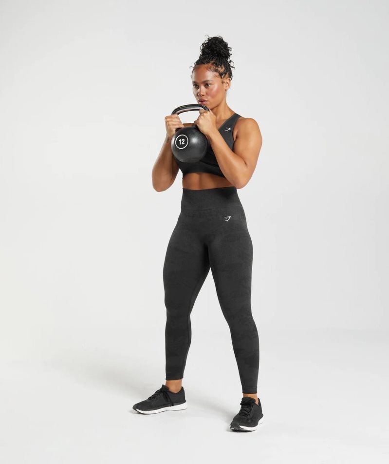 Women's Gymshark Adapt Camo Seamless Leggings Black | NZ 1PTKNE